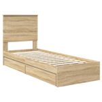 vidaXL Úložná posteľ Sonoma dub 75 x 190 cm Kompozitné drevo – Obrázok 4