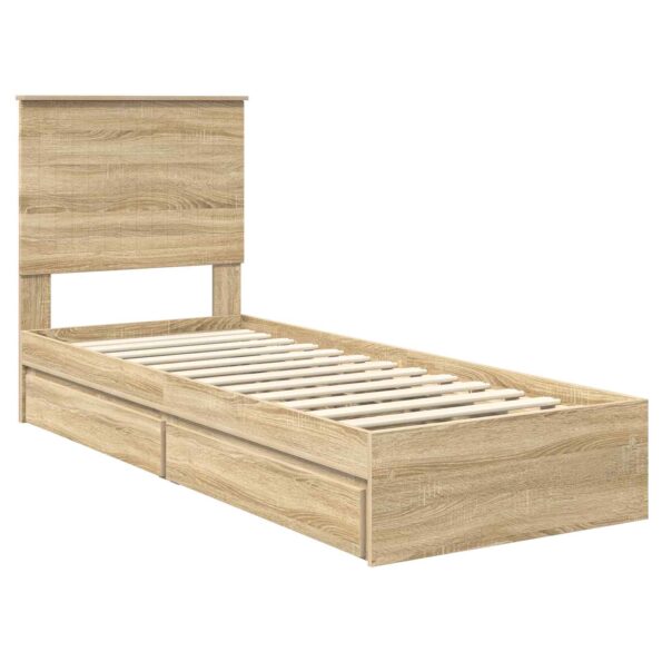 vidaXL Úložná posteľ Sonoma dub 75 x 190 cm Kompozitné drevo – Obrázok 4