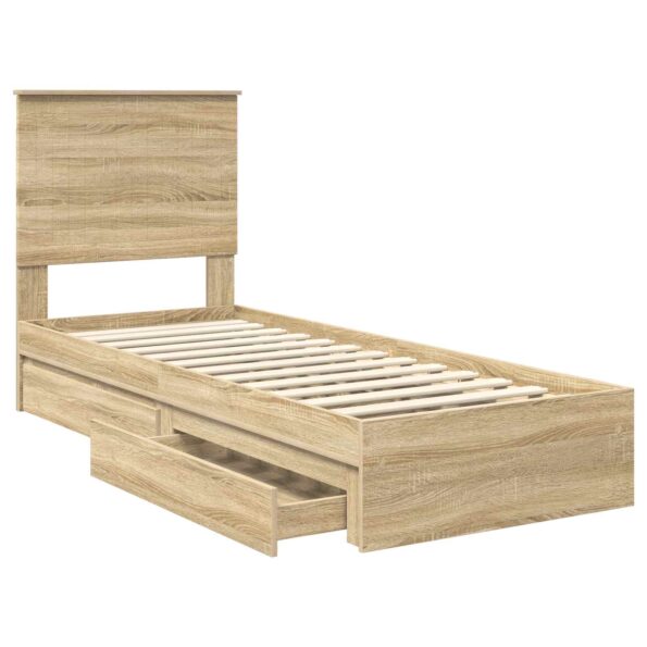 vidaXL Úložná posteľ Sonoma dub 75 x 190 cm Kompozitné drevo – Obrázok 5