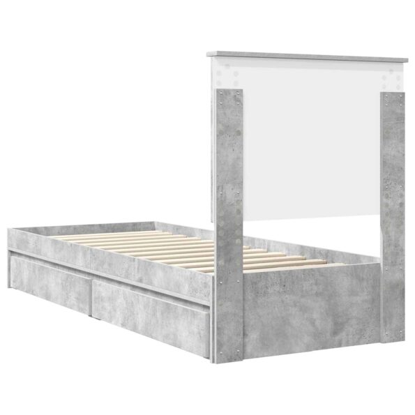 vidaXL Úložná posteľ Betónová šedá 75 x 190 cm Kompozitné drevo – Obrázok 10