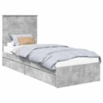 vidaXL Úložná posteľ Betónová šedá 75 x 190 cm Kompozitné drevo – Obrázok 2