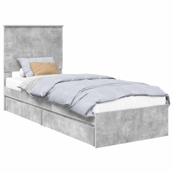 vidaXL Úložná posteľ Betónová šedá 75 x 190 cm Kompozitné drevo – Obrázok 2