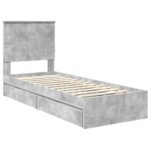 vidaXL Úložná posteľ Betónová šedá 75 x 190 cm Kompozitné drevo – Obrázok 4