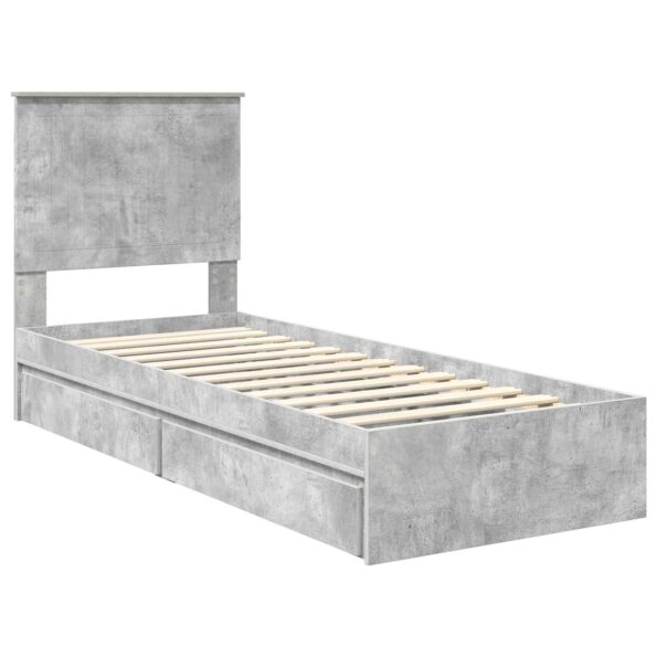 vidaXL Úložná posteľ Betónová šedá 75 x 190 cm Kompozitné drevo – Obrázok 4