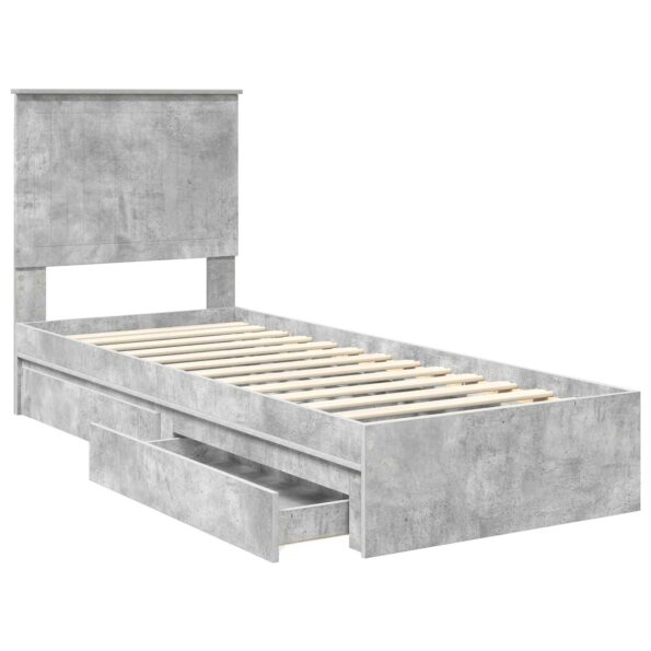 vidaXL Úložná posteľ Betónová šedá 75 x 190 cm Kompozitné drevo – Obrázok 5