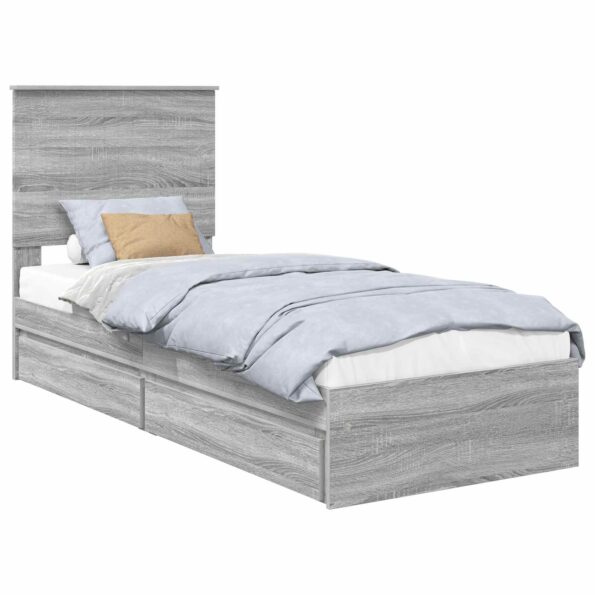vidaXL Úložná posteľ Sivý Sonoma 75 x 190 cm Kompozitné drevo – Obrázok 2