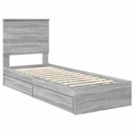 vidaXL Úložná posteľ Sivý Sonoma 75 x 190 cm Kompozitné drevo – Obrázok 4