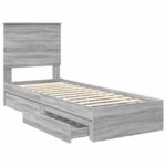 vidaXL Úložná posteľ Sivý Sonoma 75 x 190 cm Kompozitné drevo – Obrázok 5