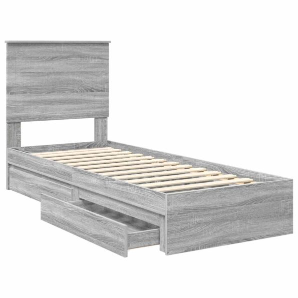 vidaXL Úložná posteľ Sivý Sonoma 75 x 190 cm Kompozitné drevo – Obrázok 5