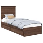 vidaXL Úložná posteľ Hnedý dub 75 x 190 cm Kompozitné drevo – Obrázok 2