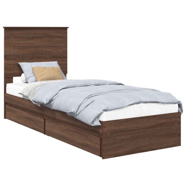 vidaXL Úložná posteľ Hnedý dub 75 x 190 cm Kompozitné drevo – Obrázok 2