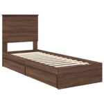 vidaXL Úložná posteľ Hnedý dub 75 x 190 cm Kompozitné drevo – Obrázok 4