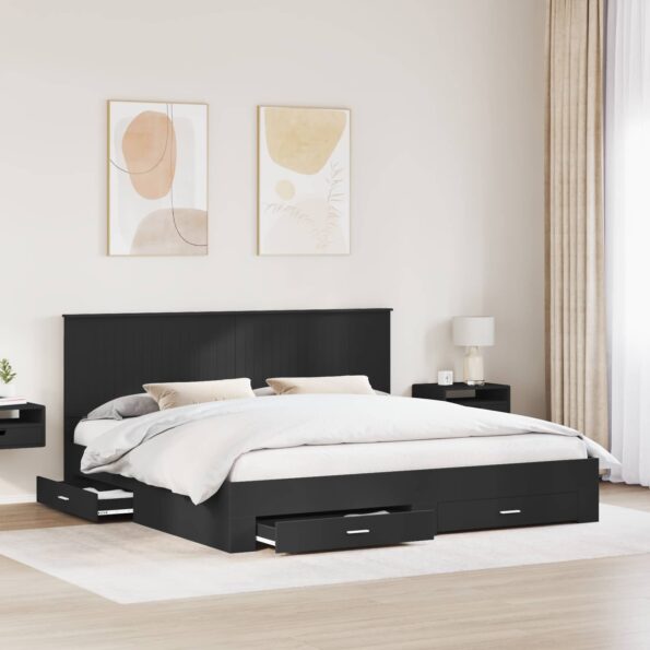 vidaXL Rám postele Čierna a strieborná 200 x 200 cm Kompozitné drevo – Obrázok 3