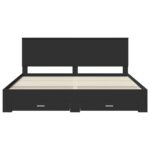 vidaXL Rám postele Čierna a strieborná 200 x 200 cm Kompozitné drevo – Obrázok 8