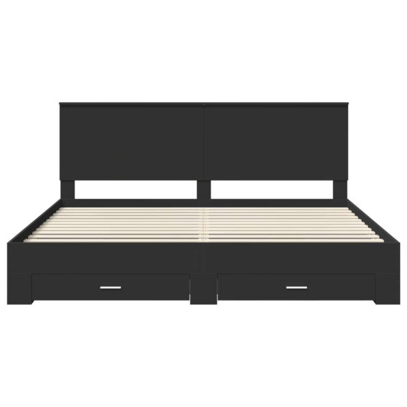 vidaXL Rám postele Čierna a strieborná 200 x 200 cm Kompozitné drevo – Obrázok 8