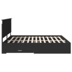 vidaXL Rám postele Čierna a strieborná 200 x 200 cm Kompozitné drevo – Obrázok 9