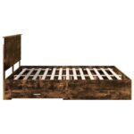 vidaXL Rám postele Dymová dub 200 x 200 cm Kompozitné drevo – Obrázok 9