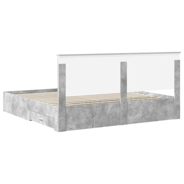 vidaXL Rám postele Betónová šedá 180 x 200 cm Kompozitné drevo – Obrázok 10