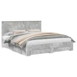 vidaXL Rám postele Betónová šedá 180 x 200 cm Kompozitné drevo – Obrázok 2