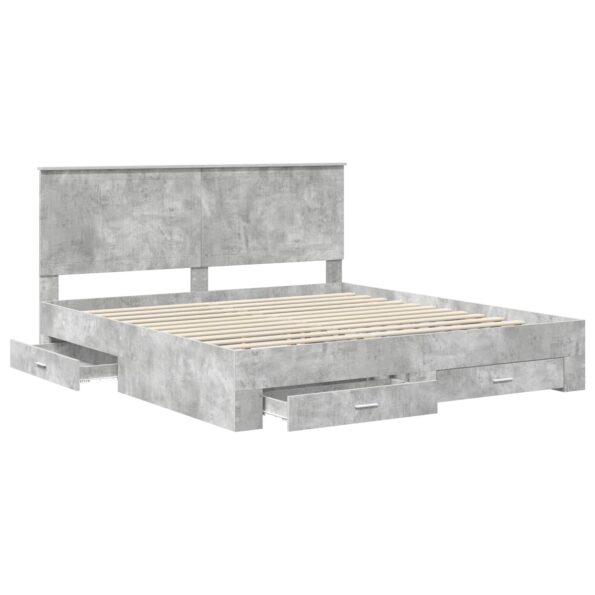 vidaXL Rám postele Betónová šedá 180 x 200 cm Kompozitné drevo – Obrázok 5