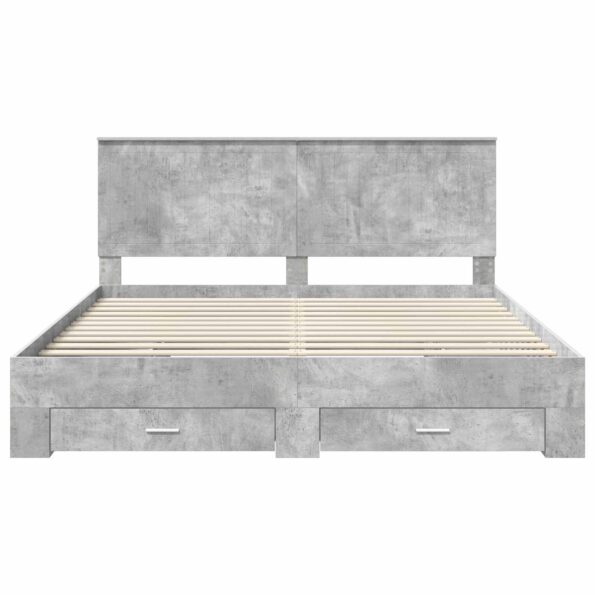 vidaXL Rám postele Betónová šedá 180 x 200 cm Kompozitné drevo – Obrázok 8