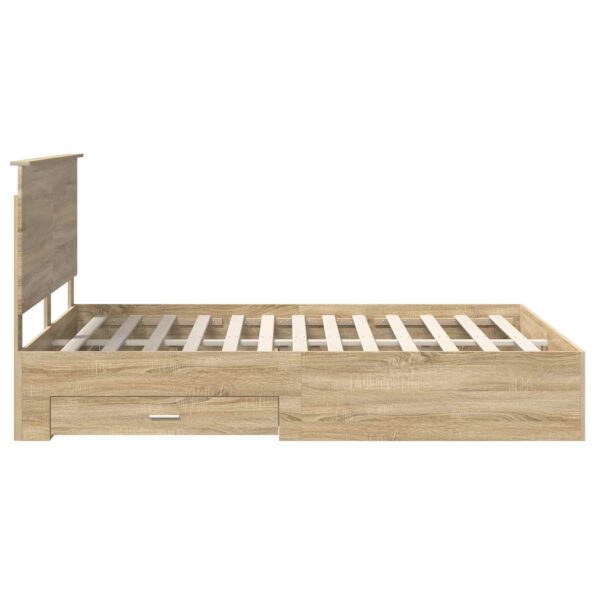 vidaXL Rám postele Sonoma dub 150 x 200 cm Kompozitné drevo – Obrázok 9