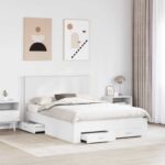 vidaXL Rám postele s čelnou doskou Biela 140 x 200 cm Kompozitné drevo – Obrázok 3