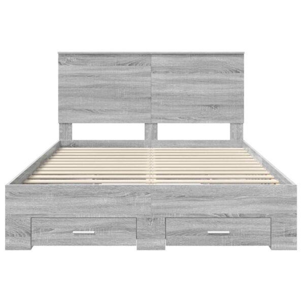 vidaXL Rám postele Sivý Sonoma 140 x 200 cm Kompozitné drevo – Obrázok 8