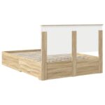 vidaXL Rám postele Sonoma dub 140 x 190 cm Kompozitné drevo – Obrázok 10