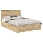 vidaXL Rám postele Sonoma dub 140 x 190 cm Kompozitné drevo – Obrázok 2