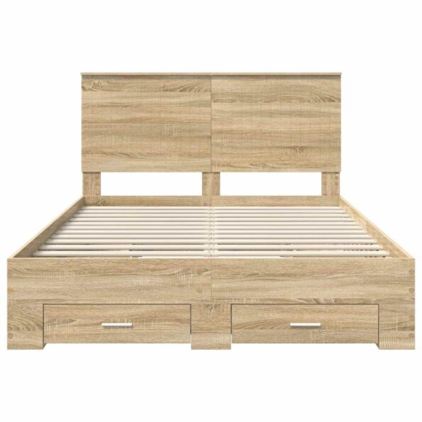 vidaXL Rám postele Sonoma dub 140 x 190 cm Kompozitné drevo – Obrázok 8