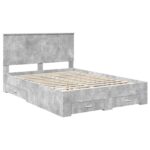 vidaXL Rám postele Betónová šedá 135 x 190 cm Kompozitné drevo – Obrázok 4