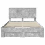 vidaXL Rám postele Betónová šedá 135 x 190 cm Kompozitné drevo – Obrázok 8