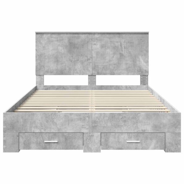 vidaXL Rám postele Betónová šedá 135 x 190 cm Kompozitné drevo – Obrázok 8