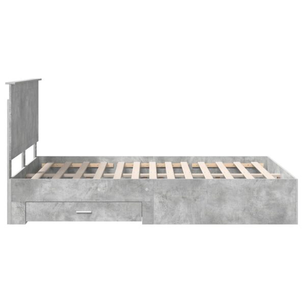 vidaXL Rám postele Betónová šedá 135 x 190 cm Kompozitné drevo – Obrázok 9