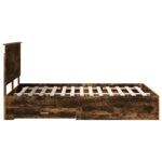 vidaXL Rám postele Dymová dub 135 x 190 cm Kompozitné drevo – Obrázok 9