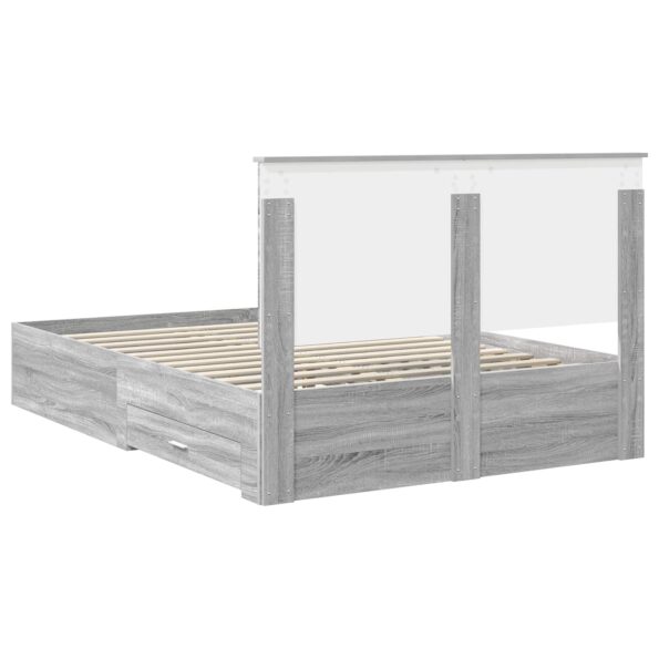 vidaXL Rám postele Sivý Sonoma 135 x 190 cm Kompozitné drevo – Obrázok 10