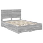 vidaXL Rám postele Sivý Sonoma 135 x 190 cm Kompozitné drevo – Obrázok 4