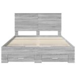 vidaXL Rám postele Sivý Sonoma 135 x 190 cm Kompozitné drevo – Obrázok 8
