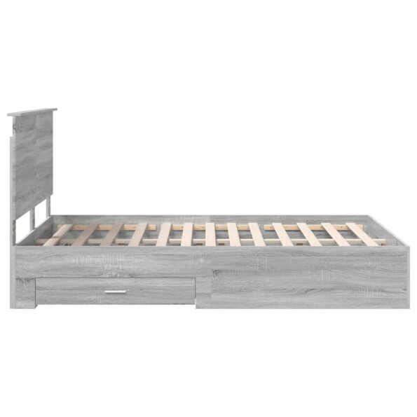 vidaXL Rám postele Sivý Sonoma 135 x 190 cm Kompozitné drevo – Obrázok 9