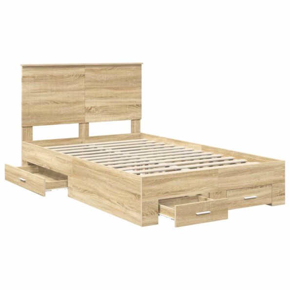 vidaXL Rám postele Sonoma dub 120 x 200 cm Kompozitné drevo – Obrázok 5