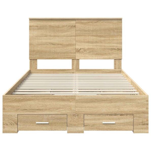 vidaXL Rám postele Sonoma dub 120 x 200 cm Kompozitné drevo – Obrázok 8
