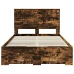vidaXL Rám postele Dymová dub 120 x 200 cm Kompozitné drevo – Obrázok 8