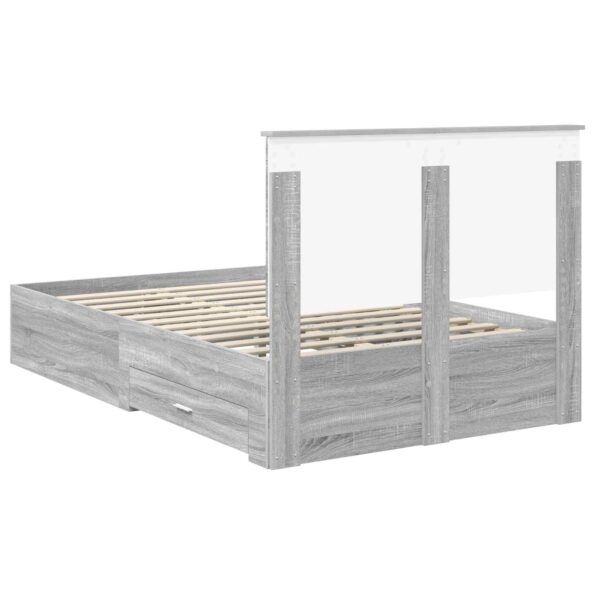 vidaXL Rám postele Sivý Sonoma 120 x 200 cm Kompozitné drevo – Obrázok 10