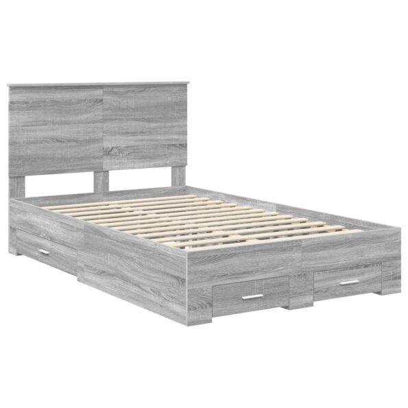 vidaXL Rám postele Sivý Sonoma 120 x 200 cm Kompozitné drevo – Obrázok 4