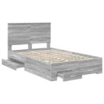 vidaXL Rám postele Sivý Sonoma 120 x 200 cm Kompozitné drevo – Obrázok 5