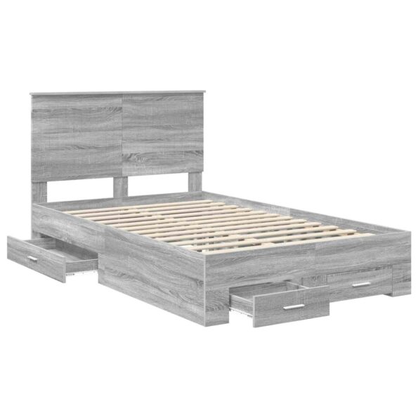 vidaXL Rám postele Sivý Sonoma 120 x 200 cm Kompozitné drevo – Obrázok 5