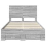 vidaXL Rám postele Sivý Sonoma 120 x 200 cm Kompozitné drevo – Obrázok 8