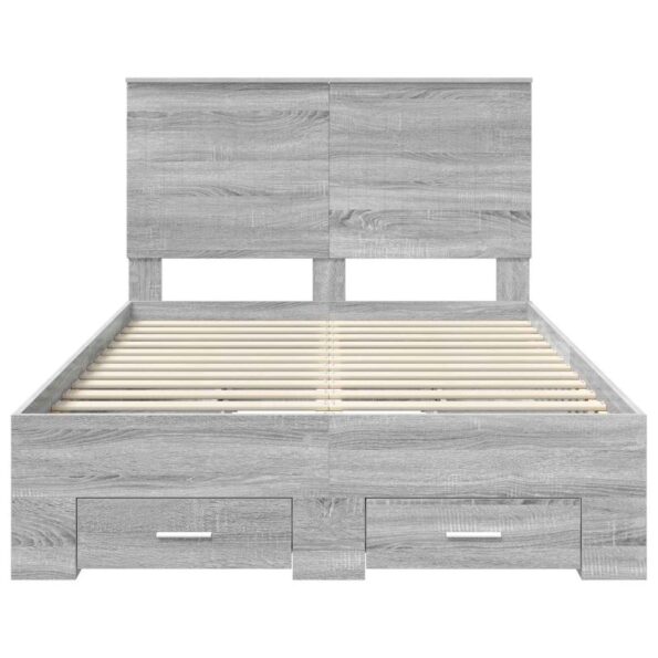 vidaXL Rám postele Sivý Sonoma 120 x 200 cm Kompozitné drevo – Obrázok 8