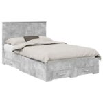 vidaXL Rám postele Betónová šedá 120 x 190 cm Kompozitné drevo – Obrázok 2